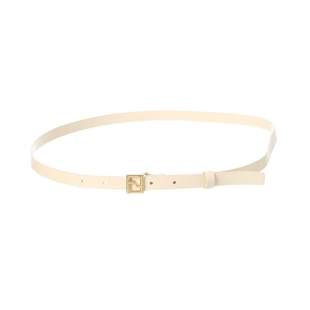 Fendi Ff Leather Belt, Beige